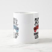 Pixel Gaming Couple Level Up Design Jumbo-Tasse (Vorderseite)