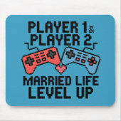 Pixel Gaming Couple Level Up Design Mousepad (Vorne)