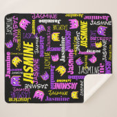 Pixel Gaming rosa gelbe schwarze Mädchenname Sherpadecke (Vorderseite (Horizontal))