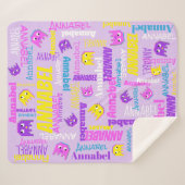 Pixel Gaming rosa lila-gelbe Mädchenname Sherpadecke (Vorderseite (Horizontal))