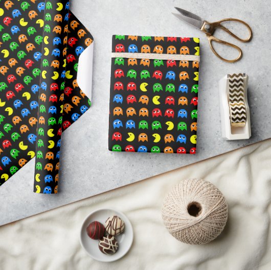 Pixel-Geist-Arcade-Spieler-Geburtstagsdesign Geschenkpapier (Kunsthandwerk)