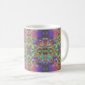 Pixel, Gemustert über den Farben des Regenbogens Kaffeetasse (VorderseiteRechts)