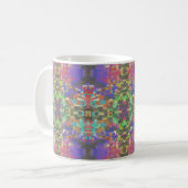 Pixel, Gemustert über den Farben des Regenbogens Kaffeetasse (Vorderseite Links)