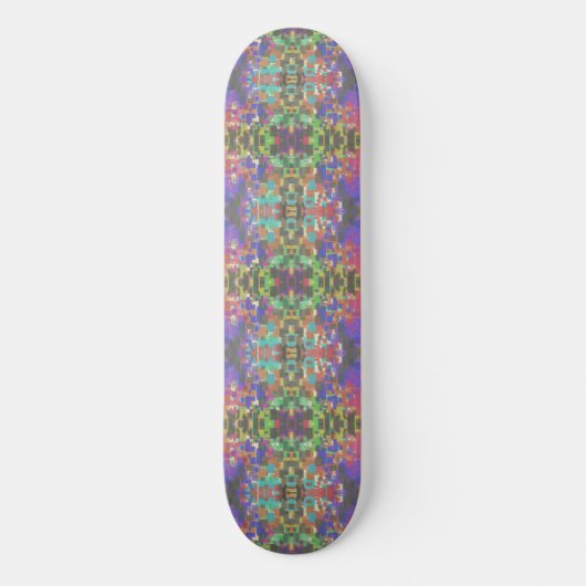 Pixel, Gemustert über den Farben des Regenbogens Skateboard (Vorderseite)