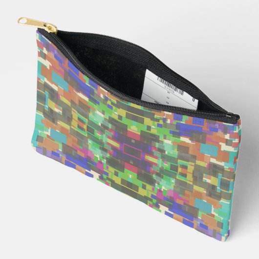 Pixel, Gemustert über den Farben des Regenbogens Zubehörtasche (Offen)