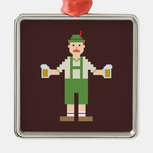 Pixel German Silbernes Ornament (Vorne)