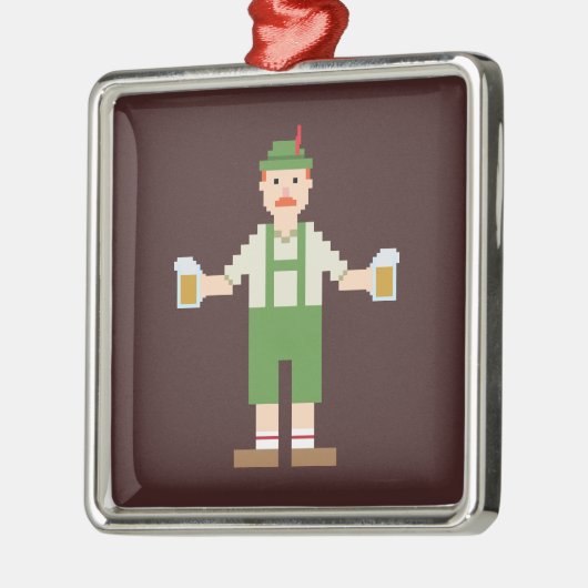 Pixel German Silbernes Ornament (Links)