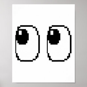Pixel Ghost Eyes Halloween Game Group-Kostüm Poster