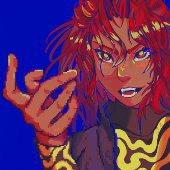 Pixel girl button