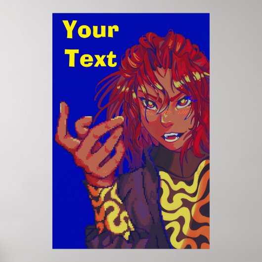 Pixel girl changing pixel art poster (Vorne)