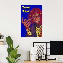 Pixel girl changing pixel art poster
