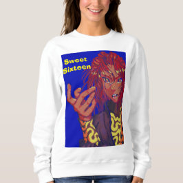 Pixel girl, sweet sixteen, happy Birthday! Sweatshirt