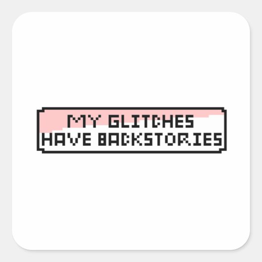 Pixel Glitch Chat - Funny Retro Gamer Quadratischer Aufkleber (Vorderseite)