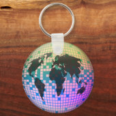 Pixel Globe Schlüsselanhänger (Vorderseite)