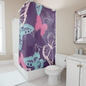 Pixel-Graffiti-Schmetterlinge in einer hübschen Fa Duschvorhang (Beispiel)