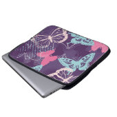 Pixel-Graffiti-Schmetterlinge in einer hübschen Fa Laptopschutzhülle (Vorne Knopf)