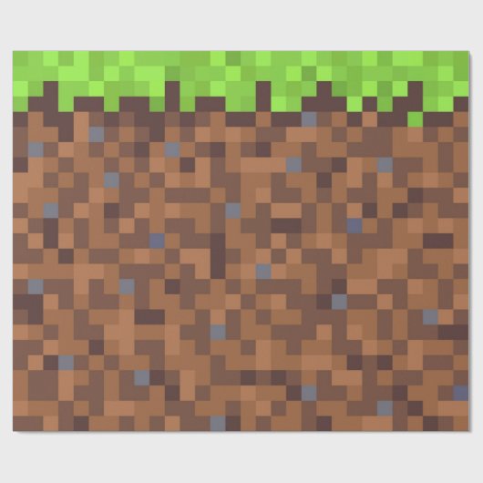 Pixel-Gras-Gamer-Geburtstag  Geschenkpapier (Flach)