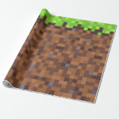 Pixel-Gras-Gamer-Geburtstag  Geschenkpapier (Ungerollt)