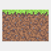 Pixel-Gras-Gamer-Geburtstag  Geschenkpapier Set (Vorderseite 3)