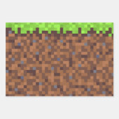 Pixel-Gras-Gamer-Geburtstag  Geschenkpapier Set (Vorderseite 2)