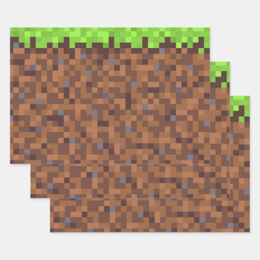 Pixel-Gras-Gamer-Geburtstag  Geschenkpapier Set (Set)