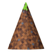 Pixel-Gras-Gamer-Geburtstag  Partyhütchen (Rückseite)