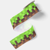 Pixel-Gras-Gamer-Geburtstag  Satinband (Rückseite)