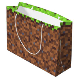 Pixel-Gras-Geburtstag für Gamer  Große Geschenktüte