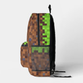 Pixel grass gamer birthday  bedruckter rucksack (Rechts)