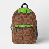 Pixel grass gamer birthday  bedruckter rucksack (Vorderseite)