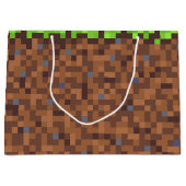 Pixel grass gamer birthday  große geschenktüte (Vorderseite)