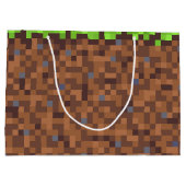 Pixel grass gamer birthday  große geschenktüte (Rückseite)