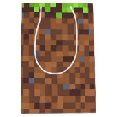 Pixel grass gamer birthday  mittlere geschenktüte (Vorderseite)