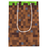 Pixel grass gamer birthday  mittlere geschenktüte (Rückseite)