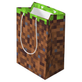 Pixel grass gamer birthday  mittlere geschenktüte