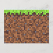 Pixel grass gamer birthday  postkarte (Vorderseite)