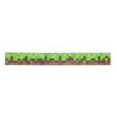 Pixel grass gamer birthday  satinband (Vorderseite)