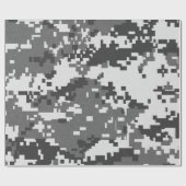 Pixel-Grau-Camouflage Geschenkpapier (Flach)