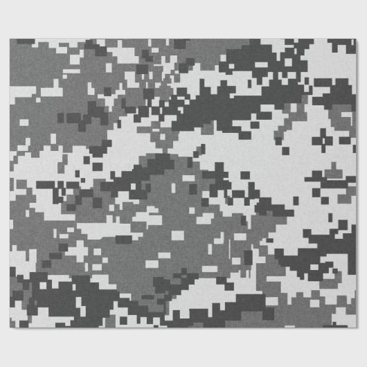 Pixel-Grau-Camouflage Geschenkpapier (Flach)