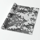Pixel-Grau-Camouflage Geschenkpapier (Ungerollt)