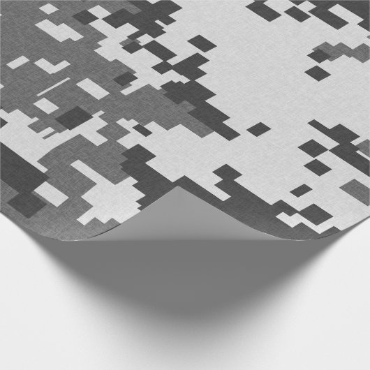 Pixel-Grau-Camouflage Geschenkpapier (Ecke)