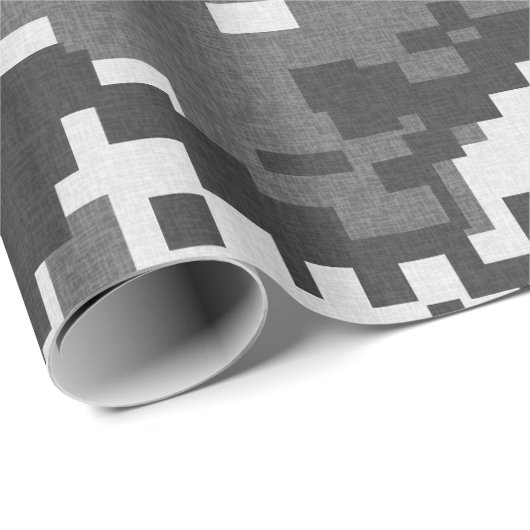 Pixel-Grau-Camouflage Geschenkpapier (Rolleneckpunkt)