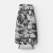 Pixel-Graue und Schwarze-Armee-Muster Flaschenkühler (Vorderseite)