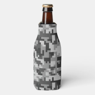 Pixel-Graue und Schwarze-Armee-Muster Flaschenkühler