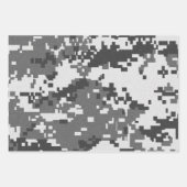 Pixel Green Grau Blue Camouflage Geschenkpapier Set (Vorderseite 3)