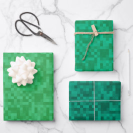 Pixel-Green Pack Geschenkpapier Set