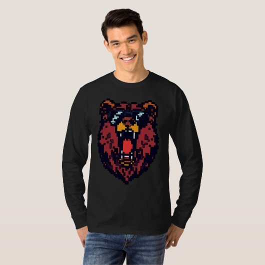 Pixel Grizzly Roar T-Shirt (Vorne ganz)