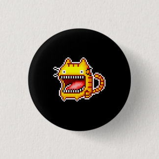 Pixel Groß-Mouthed Katzen-Knopf Button
