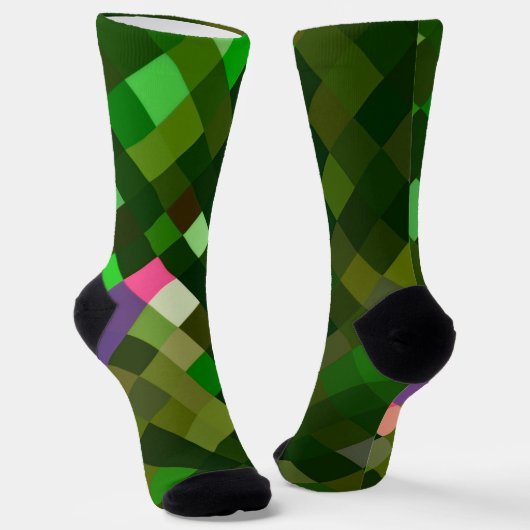 Pixel-Grüne Socken (Gewinkelt)