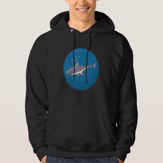 Pixel-Hai Unterwasser Hoodie (Vorderseite)